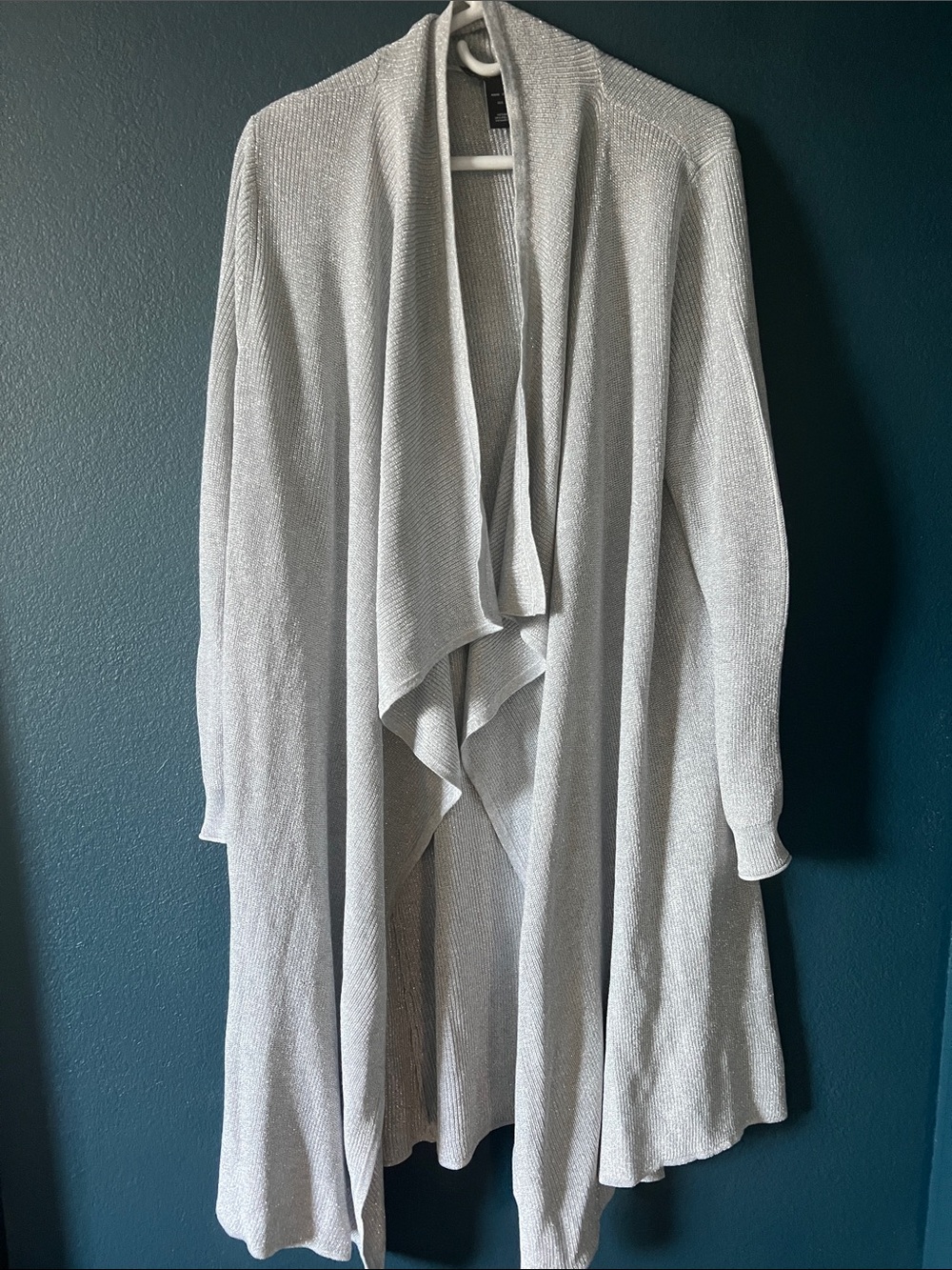 Light silver  Draped Open-Front Women's Sweater Cardigan